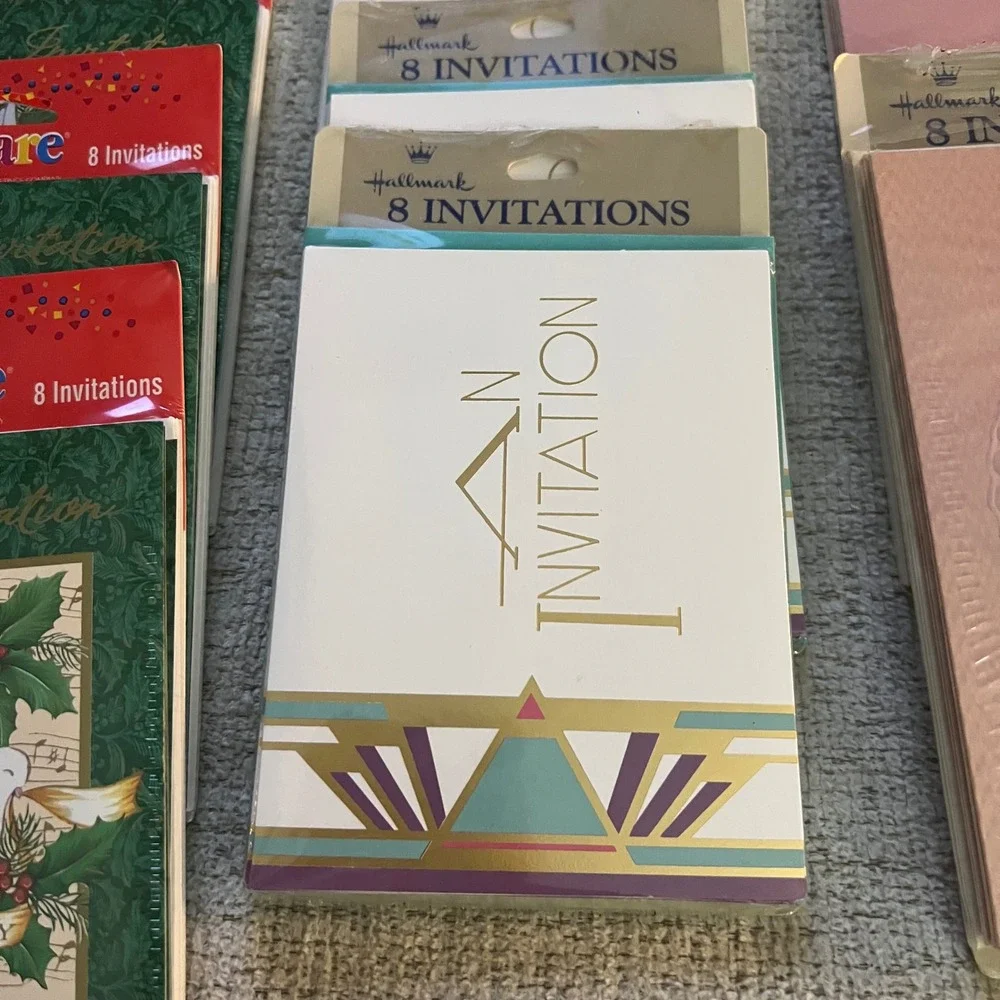 Vintage‎ Hallmark DesignWare Creative Papers Holiday Invitations Lot 9 Packs NOS
